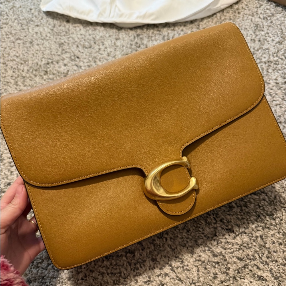 Coach Gold-Tan Leather Clutch